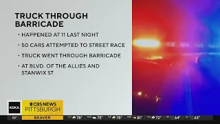Truck crashes through Pittsburgh Marathon barricade