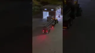 Parking tamiya tanker trailer at night.