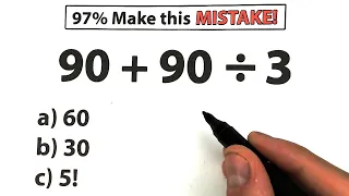 90 + 90 ÷ 3 = ❓️ Be careful !