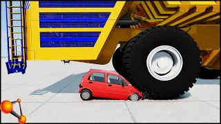 BELAZ vs CARS! 800 TONN CRASH TEST! - BeamNg Drive