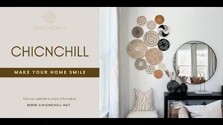 ChicnChill Boho Wall Basket Decor - Set 13 of Hanging Woven Wall Baskets with African Design