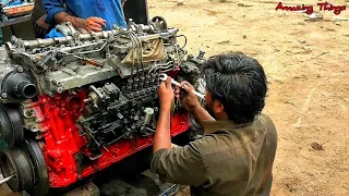 Rebuilding Euro J2 Truck Engine || How to Assemble Engine of Euro J2 Truck