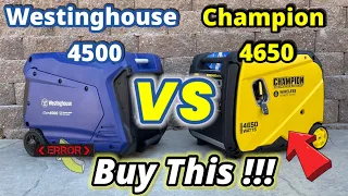 Westinghouse igen4500 VS Champion 4650 Review Full Test Inverter generator