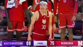 Keisei Tominaga Game Winning Deep Three Nebraska Husker Basketball vs Northwestern 1/20/24