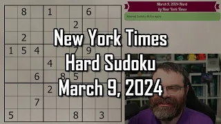 NYT Hard Sudoku Walkthrough | March 9 2024