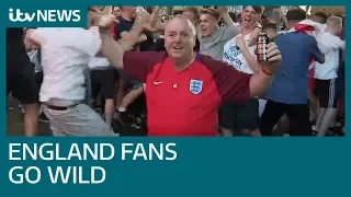 Watch England fans across the country go wild after World Cup win against Colombia | ITV News