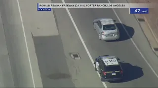 CHP pursuit of speeding driver in the San Fernando Valley