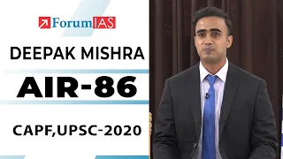 Deepak Mishra, AIR - 86, CAPF (UPSC 2020), Mock Interview