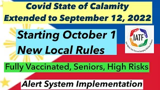 PHILIPPINES TRAVEL UPDATE | NEW LOCAL RULES STARTING OCTOBER 1| FULL IMPLEMENTATION OF ALERT SYSTEM