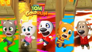 Talking Tom Gold Run All Characters Failed in Lava with Multiple Colors - Funny Fails and Falls