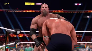 WWE 2k23 -leviathan faces Goldberg in Clash at The Castle no Holds Barred Match