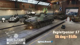 Begleitpanzer 57 ACE with 13k raw dmg and 8 kills on Sunset Coast | WoTC uncut