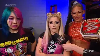 Bianca Belair, Alexa Bliss & Asuka Backstage 10/31/22