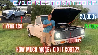 How much money did it cost to RESTORE my CLASSIC TRUCK! ( 1 year difference 71 C/10 Chevrolet)
