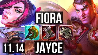 FIORA vs JAYCE (TOP) | 14/1/6, Legendary, 700+ games | KR Master | v11.14