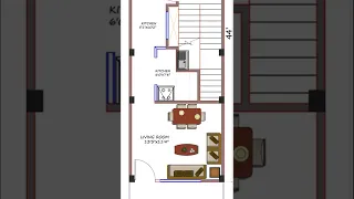 14 x 44 house plan | How to design house |