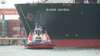 EVER GIVEN arrives at the Port of ROTTERDAM and is lashed - Shipspotting November 2020