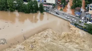 Dam discharge, China villages are under water! River overflow causes flood in Hunan