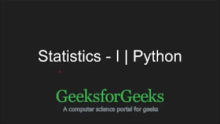 Python Programming Tutorial | Statistical Functions - Part 1 | GeeksforGeeks