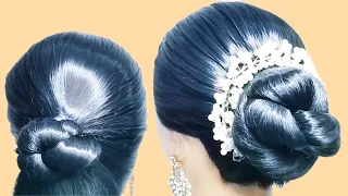 easy wedding hairstyle smooth clean low bun | sleek low bun | Easy Bun