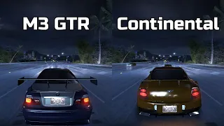 BMW M3 GTR vs Bentley Continental SS - Need for Speed Carbon (Drag Race)