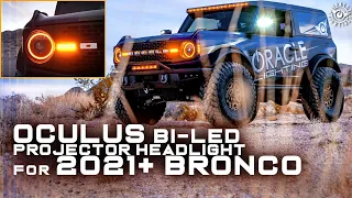 2021+ Ford Bronco Oculus Bi-LED Projector Headlights from ORACLE Lighting- Halo DRL Amber or White