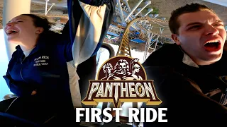 Pantheon First Ever Ride Reaction Busch Gardens Williamsburg New Roller Coaster!