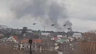 Wojskowe helikoptery nad Kijowem. Ofensywa wojsk Rosji na Ukrainie