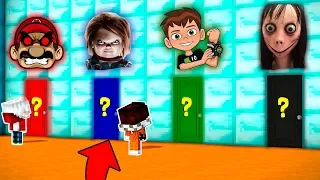 !NO ESCOJAS LA PUERTA EQUIVOCADA! MOMO, CHUCKY, BEN 10, MARIO.EXE - MINECRAFT