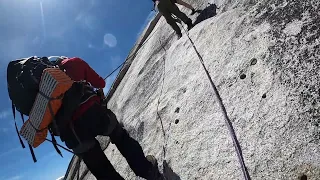 Climbing when the cables are down at Half Dome in Yosemite National Park