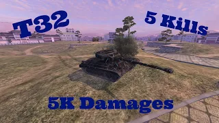 T32 • 5K Damages • 5 Kills - World of Tanks Blitz Best Replays