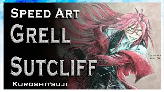 Рисуем Аниме. Грелль Сатклифф. Тёмный дворецкий. Grell Sutcliff. Kuroshitsuji.