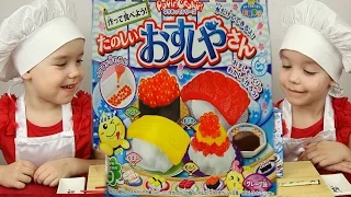 Готовим СУШИ КОНФЕТЫ Японские сладости из порошка вкусняшки сделай сам Popin Cookin DIY