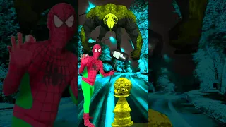 Spider man challenges with temple run monster  game over 009 #shorts