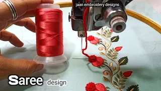 Machine embroidery saree border design 🌹 Embroidery machine border design