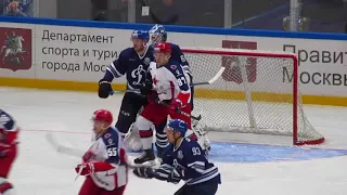 Ivan Bocharov in action during Dynamo-CSKA preseason hockey game 08/18/17