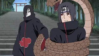 Orochimaru intenta tomar el cuerpo de Itachi - Itachi humilla a Orochimaru