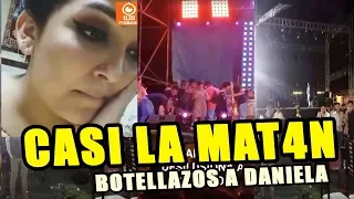 LANZAN BOTELLAS A DANIELA DARCOURT POR BAJARSE DEL ESCENARIO EN PIURA