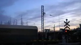 finnish freight train passed K.k level crossing