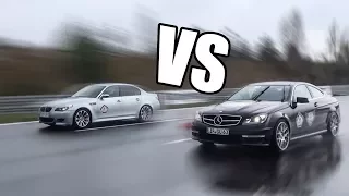 BMW M5 E60 V10 vs Mercedes C63 AMG - RACE!