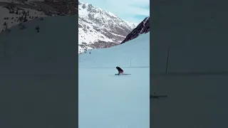 Omar Longhi skiing on the Paradiso Slope Tonale