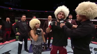 Речь Хабиба Нурмагомедова после победы на Барбозой / Nurmagomedov after the fight with Barboza.