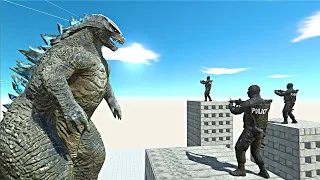 Godzilla Destroys | Godzilla 2014 vs Modern Humans - Animal Revolt Battle Simulator