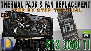 PALIT RTX 3060 TI Dual OC | Thermal Pads & Fan Replacement TUTORIAL VIDEO | DISASSEMBLY  TEARDOWN