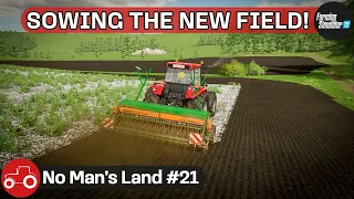 Sowing Grass & Oats, Spreading Fertilizer & Rolling Fields - No Man's Land #21 FS22 Timelapse