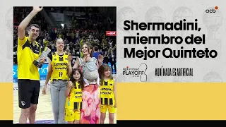 GIO SHERMADINI recibe el trofeo como miembro del Mejor Quinteto | Playoff Liga Endesa 2024