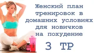 Женский план тренировок в домашних условиях для новичков на похудение (3 тр)