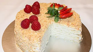 Vegetarian Napoleon Cake / Vegetarian Mille Feuille Cake with Coconut Cream