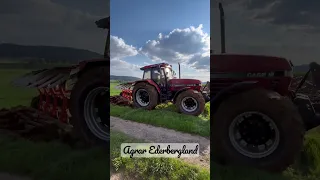 Case IH 5150 Maxxum kämpft sich den Acker hoch mit Vogel&Noot Vario 4 Schaar Volldrehpflug