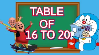 Table16 to 20 Learn Multiplication Table sixteen to Twentey English | 16 se 20 ka Pahara |